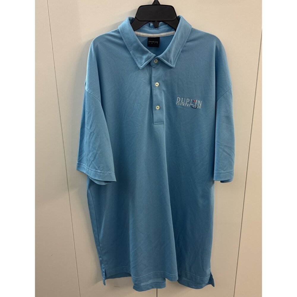 Dunning Golf Polo Shirt Mens 2XL Light Blue Short Sleeve Logo‎ Duplin CC - A4
